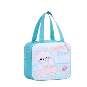 Cook Bear Cartoon Childrens Insulated School Lunch Bag Handles Tote Travel NWT